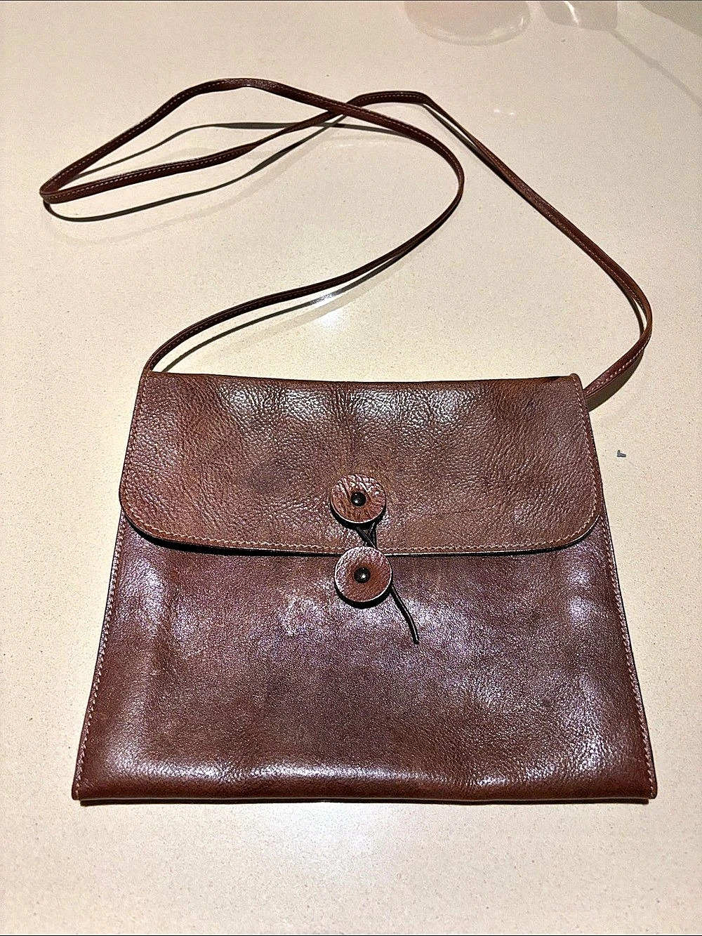 Daisy Arts Leather Crossbody Bag in Brown